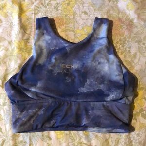 ECHT Coral Crop Top Sports Bra- Sky Blue M